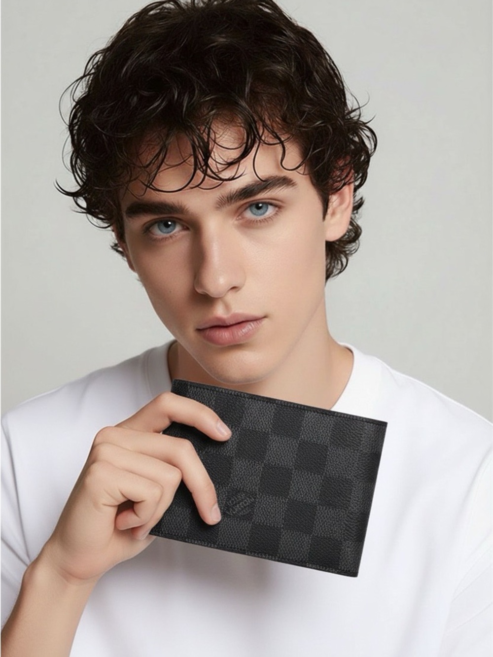Black Louis Vuitton damier graphite canvas wallet